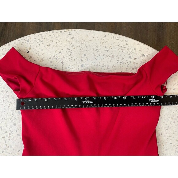 NWT New EXPRESS Womens S Solid Red Jumpsuit Wide Leg Flowy Lined Office Wedding - Picture 7 of 10